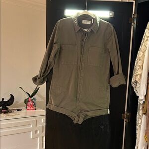One Teaspoon Khaki Button-Up Shirt